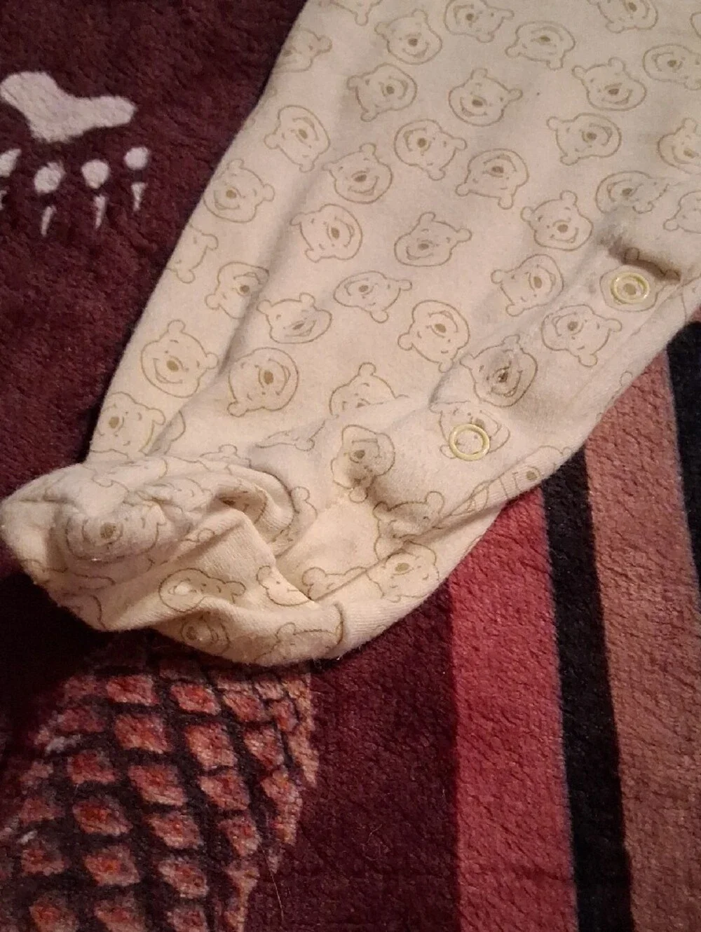 Disney Cream Winnie the Pooh Footed One-Piece